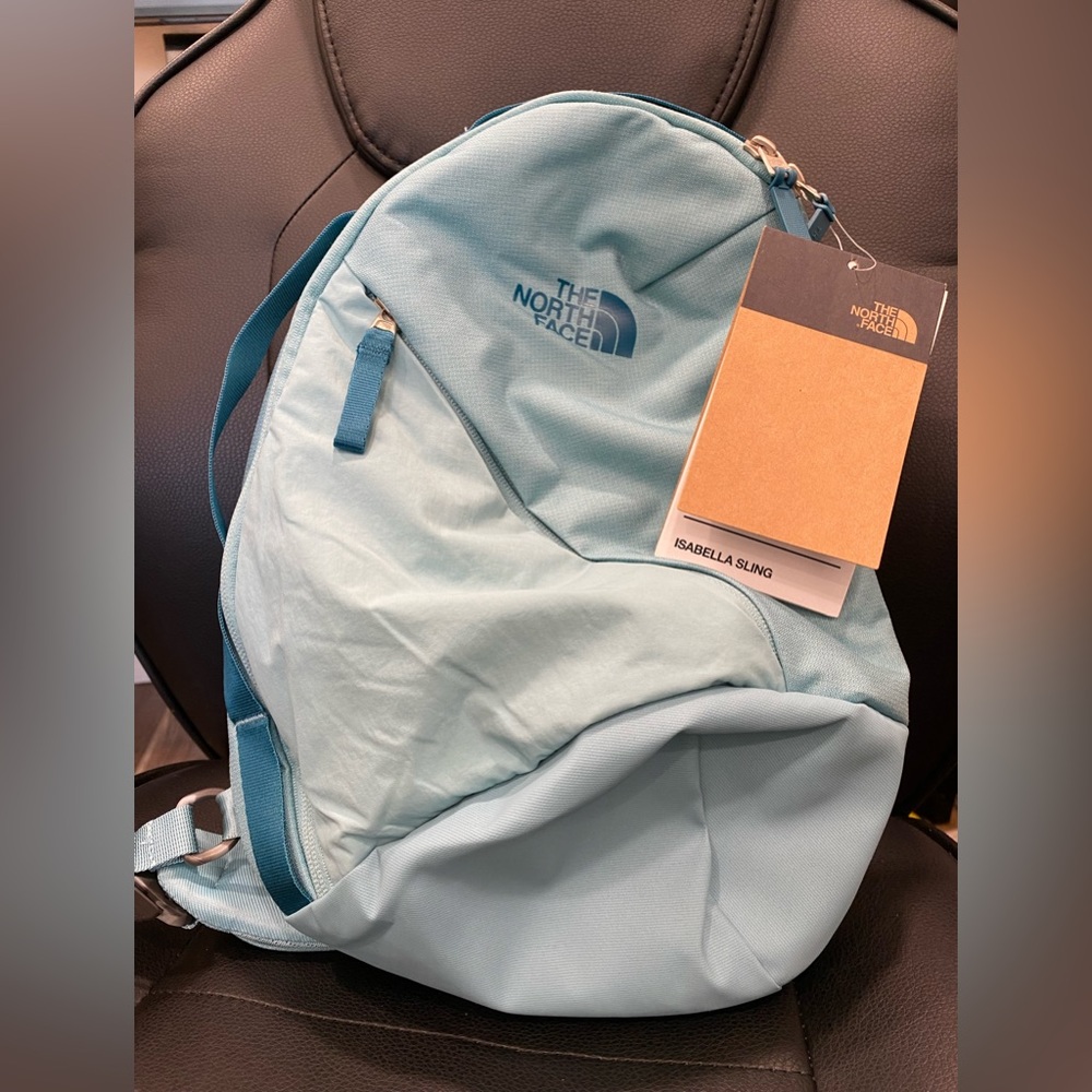 Light Blue North Face Sling backpack